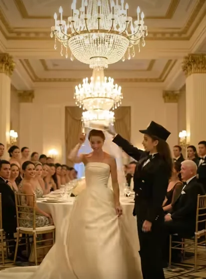 Na ślubie mojego byłego panna młoda oznajmiła do mikrofonu: „Uratowałam go przed jego poprzednim życiem z nią”. Goście klaskali i wznosili kieliszki – aż kelnerka podeszła, zdjęła czepek munduru i powiedziała: „Jestem jego córką. Jest coś, o czym powinnaś wiedzieć”. Twarz panny młodej natychmiast się zmieniła.