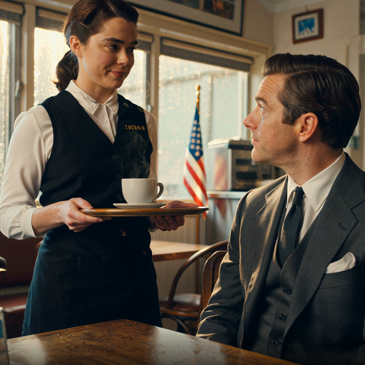 Zapłaciła 5 dolarów za kawę nieznajomemu, a tydzień później mężczyzna w grafitowym garniturze zajął to samo miejsce przy zalanym deszczem oknie i zapytał: „Dlaczego mi pomogłeś?”