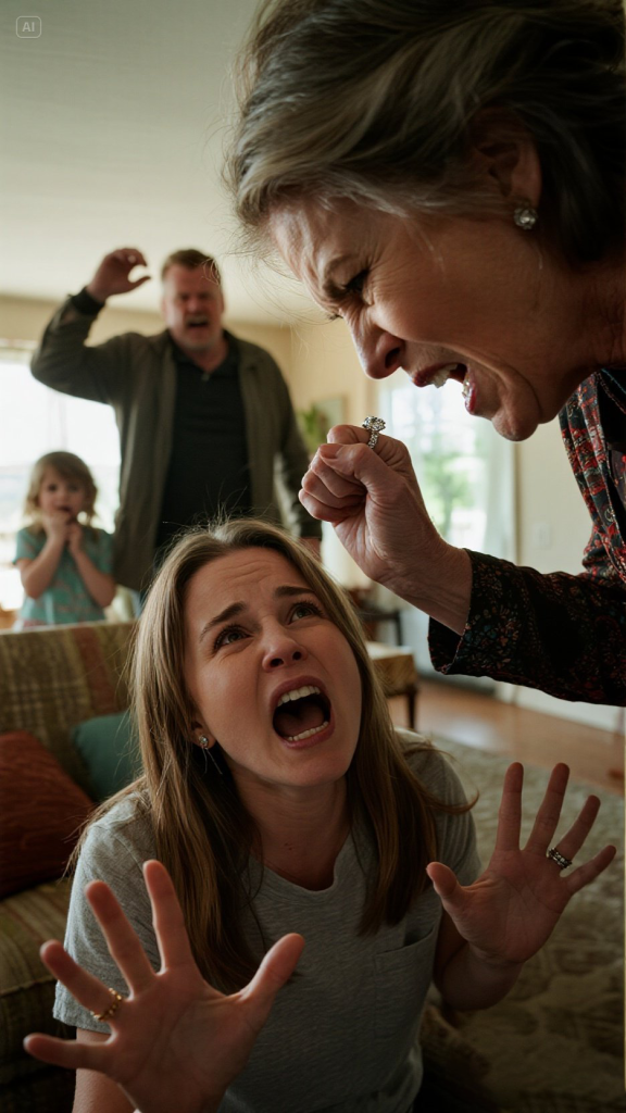 Moja krew rozprysła się na podłodze, gdy pierścionek matki rozciął mi twarz. „Niewdzięczny bachorze” – syknęła, ponownie żądając pieniędzy za siostrę. Przerażony krzyk córki przeszył moją duszę, gdy tata przycisnął mnie do ściany. Trzydzieści lat znęcania się skrystalizowało się w tej chwili. Nie mieli pojęcia, co potajemnie zrobiłam trzy miesiące temu.