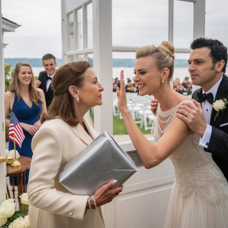 Na swoim ślubie moja jedyna córka spojrzała mi w oczy i powiedziała: „Mamo, tato – nie jesteście zaproszeni”. Dziesięć minut później mój mąż wyszeptał coś, co zmieniło wszystko i wyszliśmy, trzymając srebrne pudełko z prezentem… Podczas gdy do sali zaczęły napływać telefony, których nikt się nie spodziewał.