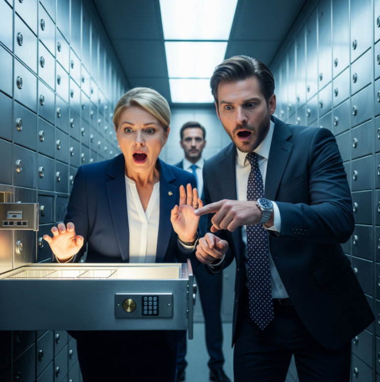 Weszła do skarbca, pewna, że ​​mnie przyparła do muru. Jedno spojrzenie do skrytki depozytowej – i nawet jej prawnik powiedział jej: „Niczego tam nie dotykaj”.