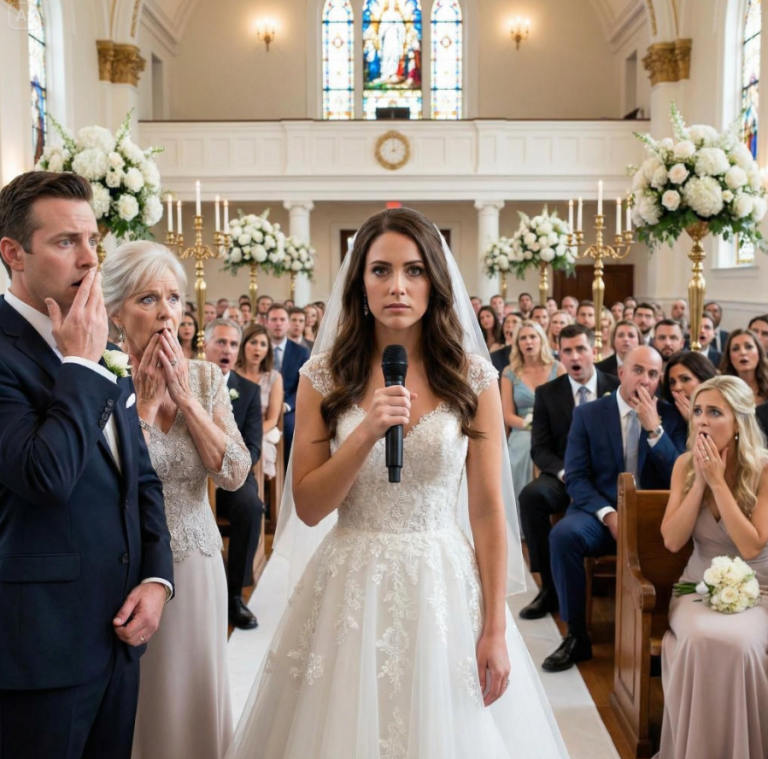 Dziesięć minut przed ślubem usłyszałam przez interkom w korytarzu moją przyszłą teściową: „Czy ta głupia dziewczyna podpisała intercyzę? Po ślubie jej Czarna Karta będzie moja”. Jack prychnął. „Brandon mówi, że nie jest żoną – jest kurą znoszącą złote jaja”. W tej samej chwili delikatna panna młoda we mnie zniknęła, a jej miejsce zajęła prezes. Nacisnęłam nagrywanie. Kiedy dziesięć minut później szłam do ołtarza, podniosłam mikrofon i powiedziałam: „Zanim powiem »tak«… muszę podzielić się tym, czego teściowa właśnie nauczyła mnie w toalecie”. Cała sala ucichła.