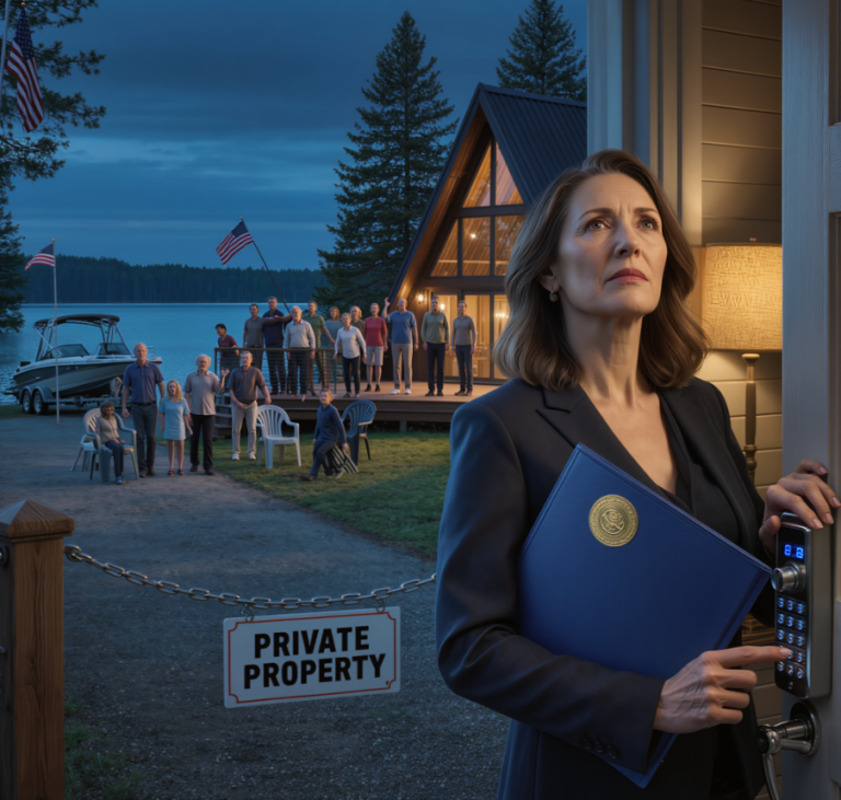 „Zarezerwowaliśmy Wasz Dom nad Jeziorem na Czwarty Lipca” – Moi rodzice mówili, jakby byli właścicielami wszystkiego. Zamknąłem drzwi i pozwoliłem zamkowi zadecydować. Ich tłum trzydziestu dwóch osób zamarzł na ganku. I słowa szeryfa się zmieniły…