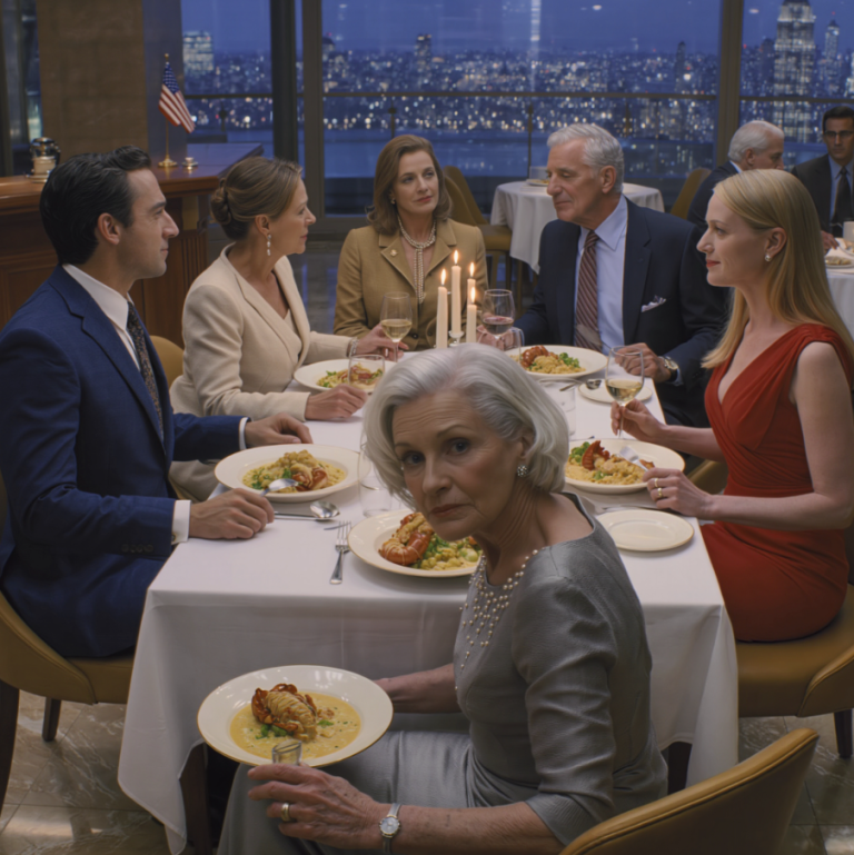 „Nie potrzebujesz już więcej jedzenia, to wszystko, co wolno ci jeść” – powiedziała mi synowa, po czym po królewsku podała homara i wymyślne drinki swojej rodzinie, podsuwając mi zwykłą szklankę wody, podczas gdy mój syn spokojnie dodał: „Mamo, powinnaś znać swoje miejsce”. Uśmiechnęłam się tylko i odpowiedziałam: „Zanotowałam”. Kilka minut później, gdy wszedł szef kuchni, wszyscy przy stole ucichli.