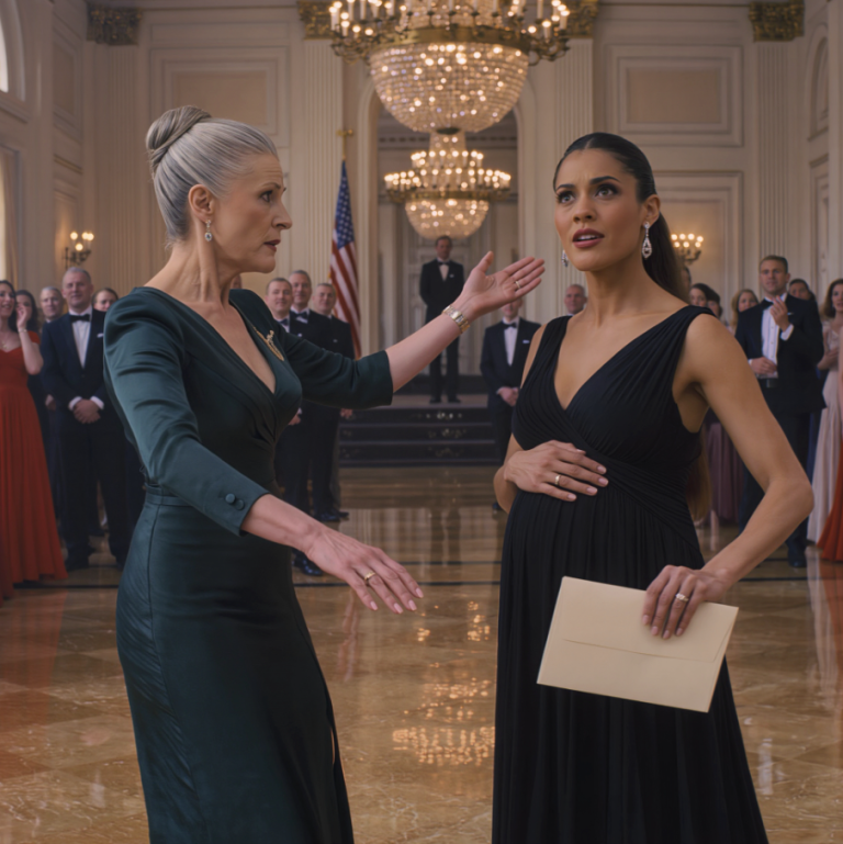 Moja bogata teściowa z wyższych sfer Atlanty kiedyś publicznie mnie umniejszyła i powiedziała bardzo bolesne rzeczy o dziecku, które nosiłam, ale w środku gali charytatywnej zamilkła, gdy przeczytała kopertę, którą jej wręczyłam. Kilka lat później, po poniesieniu konsekwencji w sądzie, przyszła poprosić o możliwość zobaczenia wnuka, a mój mąż musiał podjąć ostateczną decyzję.