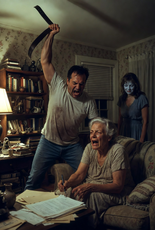 Mój syn chwycił mnie za pasek, żeby zmusić mnie do podpisania pełnomocnictwa w jego imieniu. Synowa roześmiała się, mówiąc: „Teraz wszystko będzie nasze”. Wtedy ktoś zadzwonił do drzwi. Kiedy otworzyła, zamarła na sekundę… a potem zaczęła krzyczeć w panice…