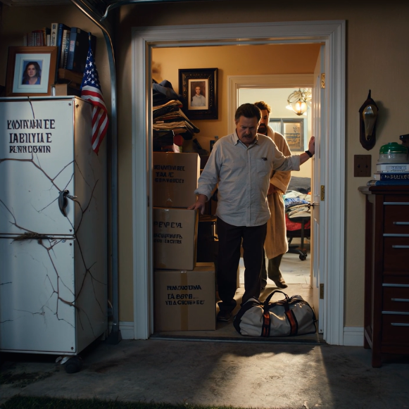 Wróciłem do domu i zastałem swoje rzeczy w garażu. Mój zięć uśmiechnął się złośliwie: „Teraz tu nie mieszkasz. Mój tata potrzebuje tego pokoju”. Spojrzałem mu w oczy i powiedziałem: „To wyniosę kolejny śmieć”. Czas było mu pokazać, kto naprawdę ma władzę.