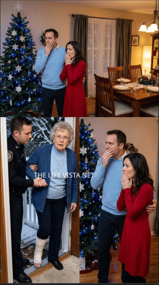 Przyszedłem na wigilijną kolację utykając, z nogą owiniętą w gipsie, który zostawiła mi synowa, gdy kilka dni wcześniej mnie popchnęła. Gdy tylko wszedłem, mój syn wybuchnął okrutnym śmiechem. „Moja żona właśnie dawała ci nauczkę. Zasłużyłeś na nią”. Wtedy zadzwonił dzwonek do drzwi. Uśmiechnąłem się, otworzyłem i powiedziałem: „Proszę wejść, panie oficerze…”