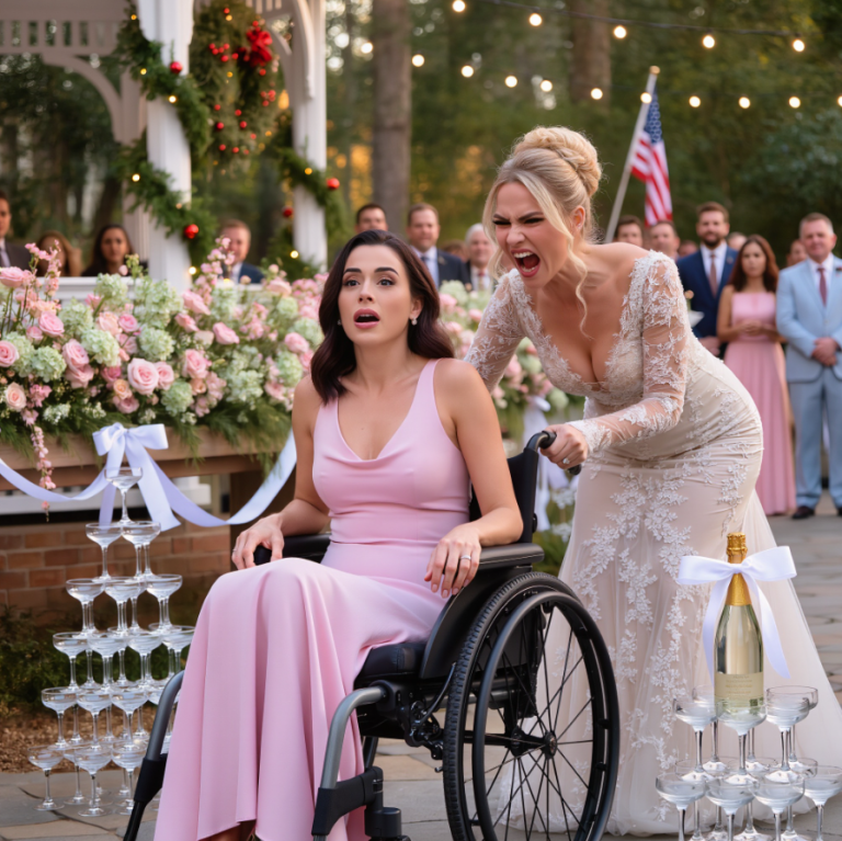 Na przyjęciu u mojej siostry siedziałem na wózku inwalidzkim tuż przy krawędzi parkietu, podczas gdy ona mówiła gościom, że „dramatyzuję” swój uraz. Potem, dla żartu, szarpnęła moje krzesło w stronę wieży szampana i rozbiła mnie i kieliszki na oczach wszystkich. Gdy w sali zapadła cisza, siostra była zbyt zajęta uśmieszkami, by zauważyć, kto już stał za nią, spokojnie rozmawiając przez telefon z numerem alarmowym 911 – i prosząc o ochronę.