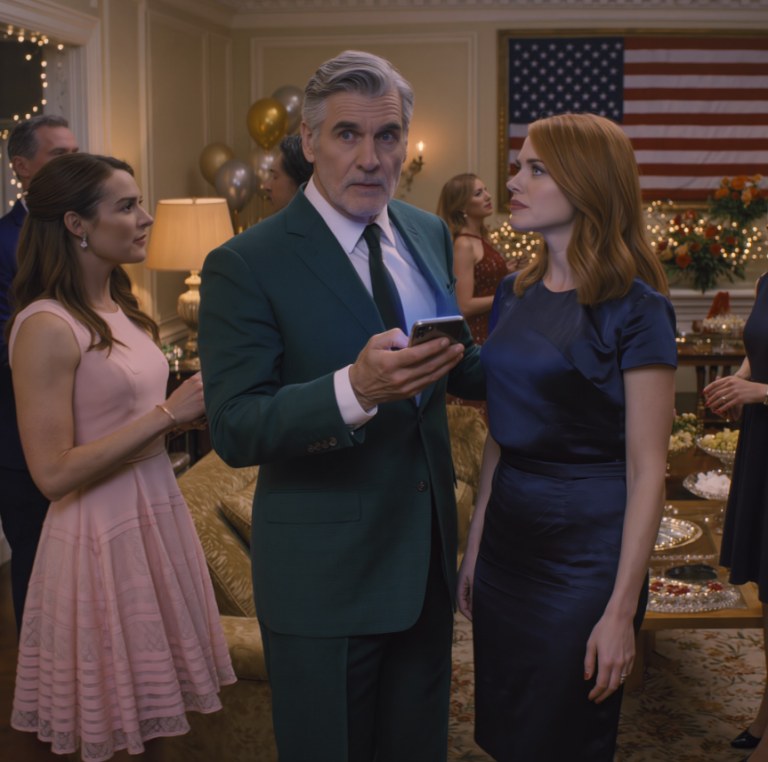 Na eleganckim przyjęciu zaręczynowym mojej siostry na przedmieściach Maryland, mój tata mimochodem powiedział wpływowym rodzicom jej narzeczonego, że jeżdżę tylko furgonetką rozwożącą posiłki, a oni się uśmiechnęli i uznali mnie za nikogo – ale kilka minut później, gdy jej przyszły teść odebrał wibrujący telefon i powiedział: „Tak, panie sekretarzu, jest tu z nami”, cała sala zdała sobie sprawę, że kobieta, z której po cichu się naśmiewali, była w rzeczywistości oficerem ochrony dyplomatycznej, który ochraniał sekretarza stanu tej właśnie nocy.