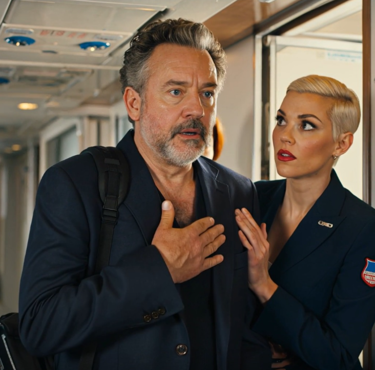 Wsiadłem do samolotu do Miami z synem i synową… wtedy stewardesa dotknęła mojego łokcia i szepnęła: „Udawaj, że źle się czujesz i odejdź” z taką pilnością, że aż mi dreszcz przeszedł — a wyraz twarzy mojej rodziny podpowiedział mi, że to nie było nieporozumienie.